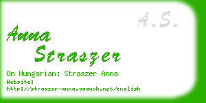 anna straszer business card